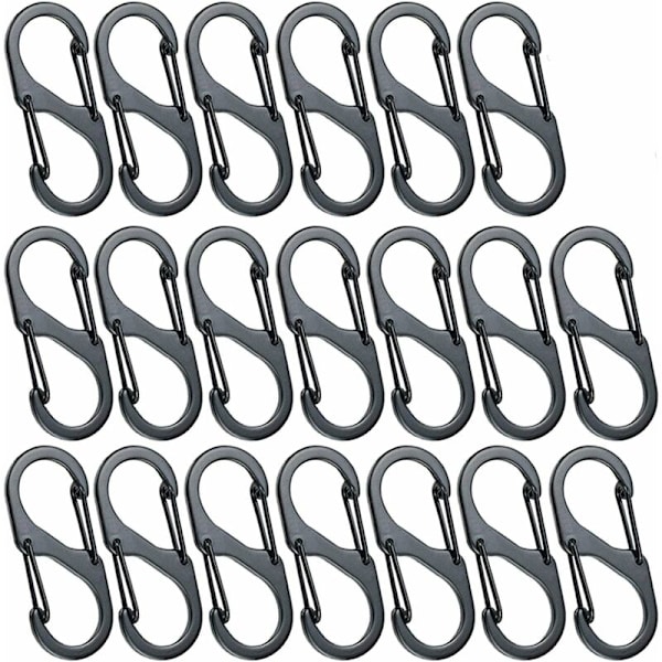 20 st Mini S-formade karbinhakar i aluminiumlegering