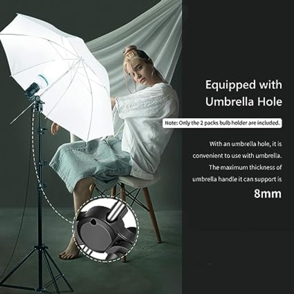 E27 Lamphållare med Paraplyhållare, Photo Studio Light Bu