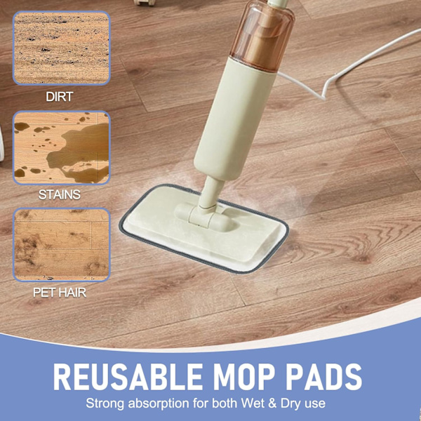 4 st 30*15cm Återanvändbara Moppdynor Absorberande Platta Moppdynor Ersättningsbara Tvättsbara