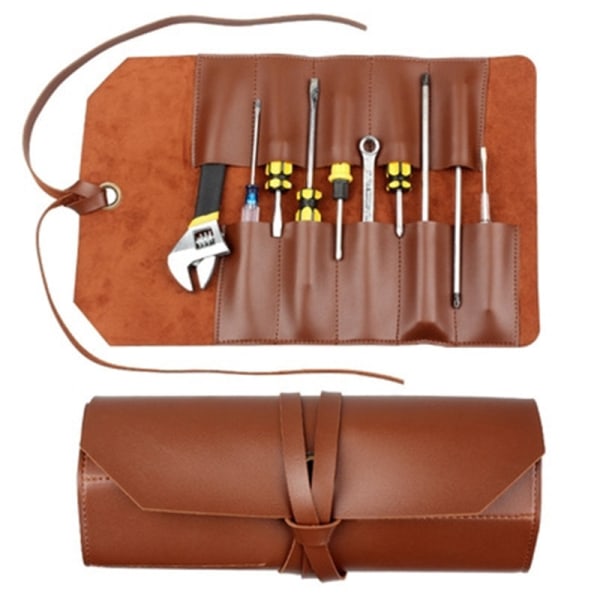 Værktøjstaske Rullelædertaske 10 lommer Multi-user Organizer Wrap