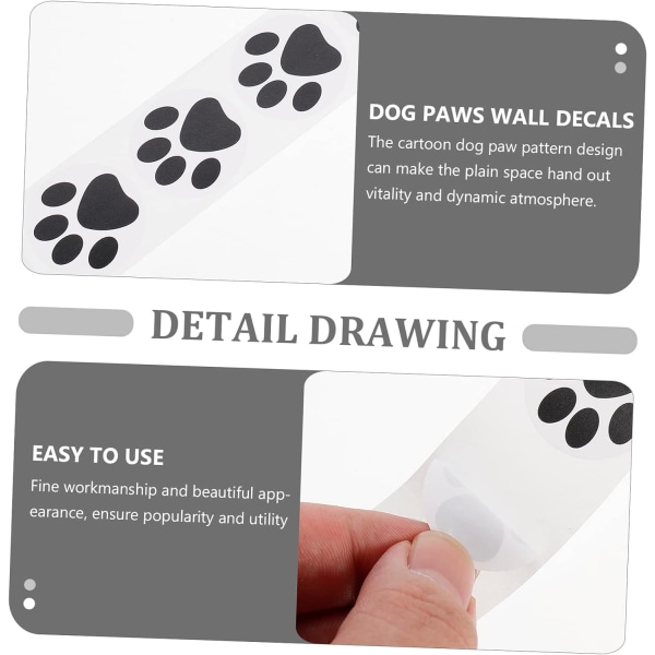 1 Roll Dog Paw Stickers Fönsterdekaler för Pet Tag Automotive Fo