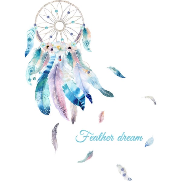 1 stk Dream Catcher Feathers Wall Sticker, The Dreaming Quote Wall