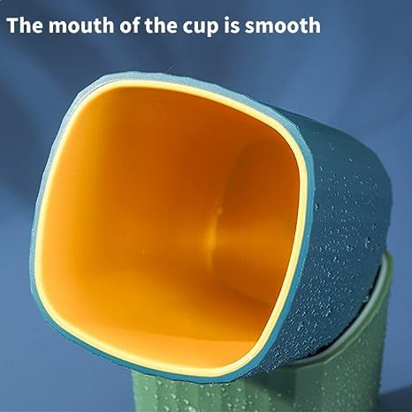 Muggtandborste Mugg, Oglömlig Badrumstandborsthållare Munsköljkopp, Tandborste Förvaringslåda, Miljövänlig Plastdrickkopp,  (Blå)