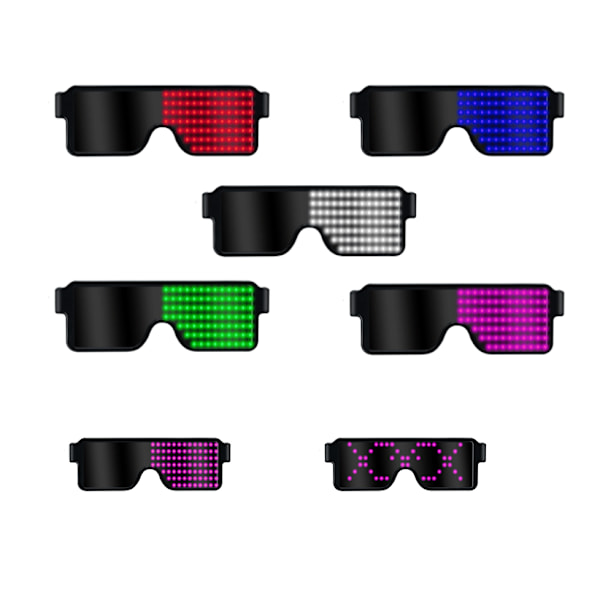 Bluetooth Led Party Glasögon Anpassade Språk ​​USB Laddning Fla