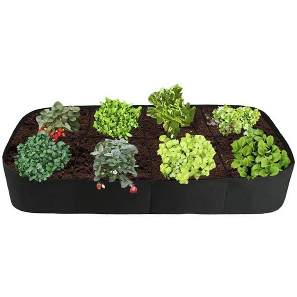 Set med 8 tygupphöjda plantorkar, 30 cm höga, rektangulära 180c