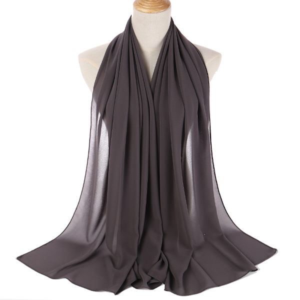 Monokrom pärlbroderad chiffongturban hijab sjal för kvinnor (grön)