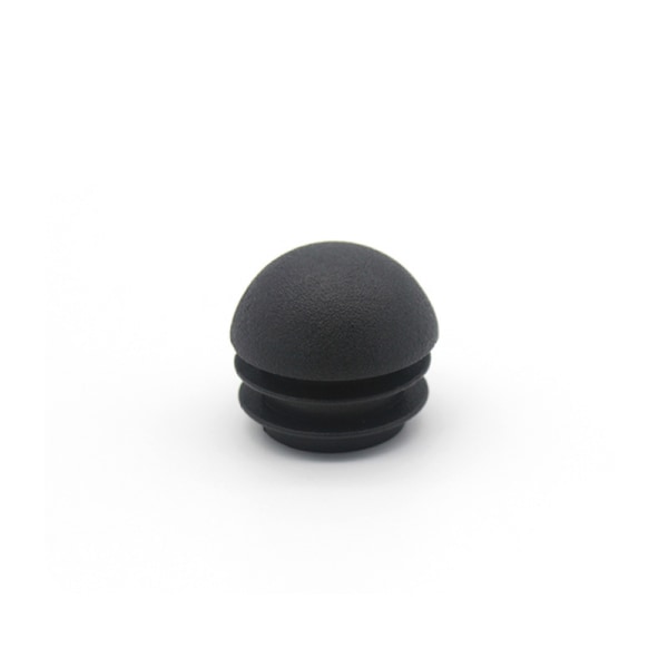 25mm End Caps til runde stolben - Sorte indsatser - Riflet runde kuppelformede endestykker