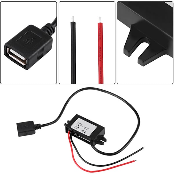 1 st DC-DC Buck-adapter 12V/24V till USB 5V 3A Konverter Regulator C
