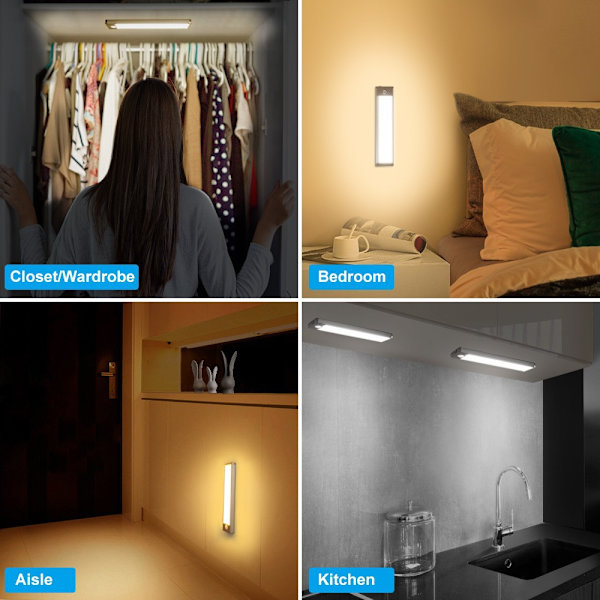 1-pack uppladdningsbar LED-underbelysning, batteridriven 54 L