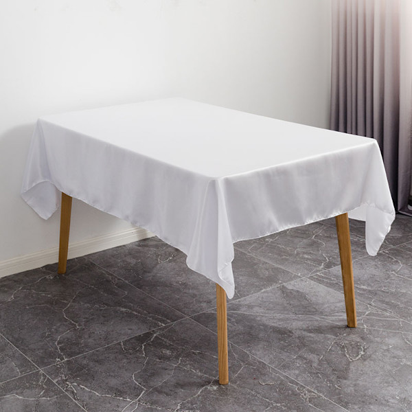 Rektangulär vit duk 140 x 305 cm