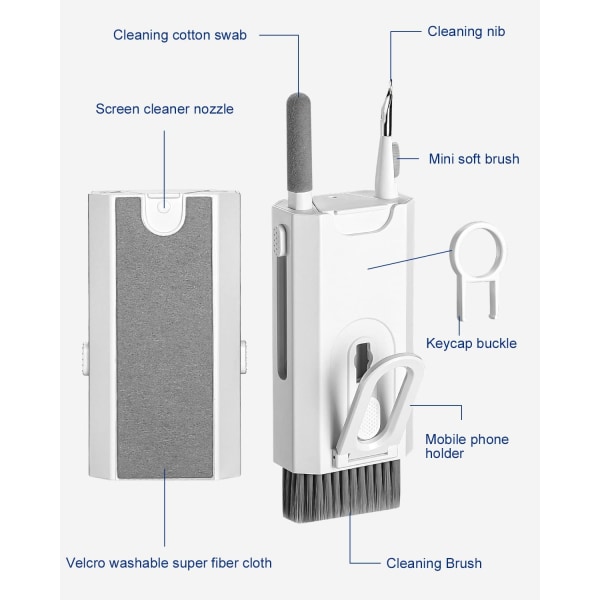 8 i 1 tastatur rengøringssæt, rengøringsmiddel til pc-elektronik