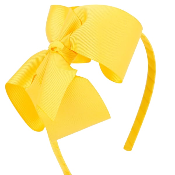 Bandeau jaune pour filles avec gros nœud bandeau en gros-grain en