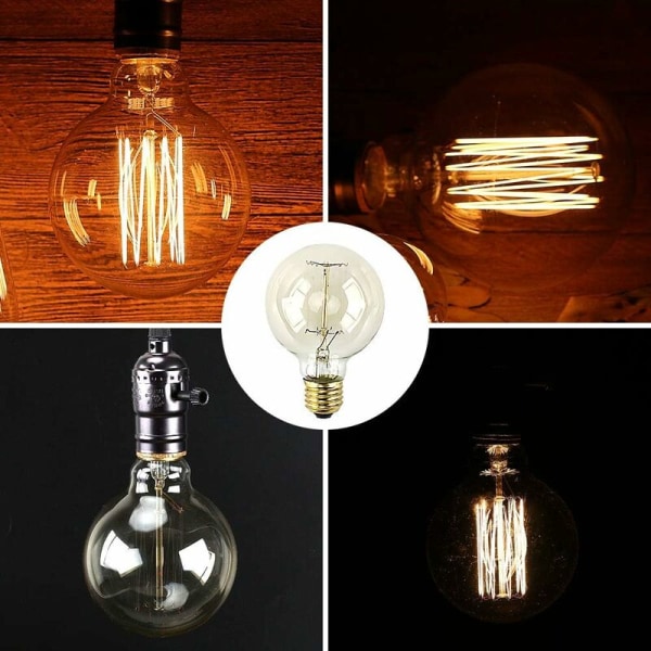 Vintage E27-lampa, trådlampa retro antik 220-240V stor glödlampa