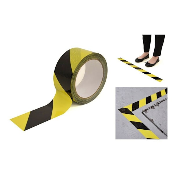 2 förpackningar, varningstejp, 4,5 cm*16 m, gul - svart