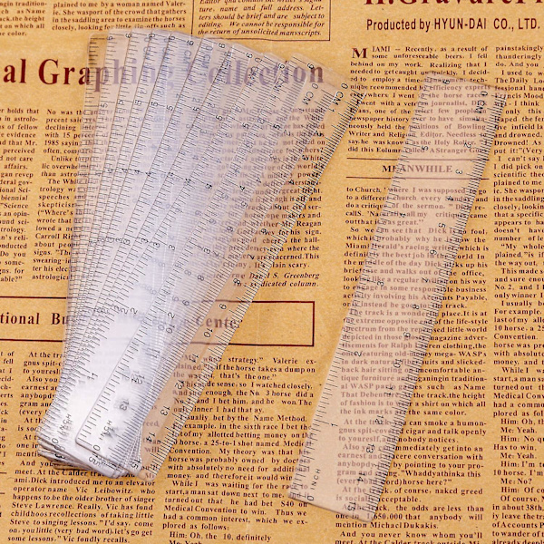 10-pack transparenta linjaler i plast, 15 cm, 6 tum