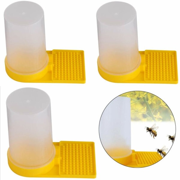 Bivanddispenser til biavl - Bivandsdispenser - Bivandsvander - Biavlsudstyr - Vandindløb i plast - Honeycomb Water Bee Hive Inlet Feeder - 3 stk.