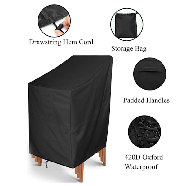 1 st Curved Recliner-skydd för uteplats, vattentät och dammtät, hängande Recliner-skydd, skyddande överdrag 68*68*120CM/26.8*26.8*47.2\" Svart