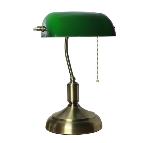 Grønn glasskjerm til bordlampe, 22,7*13,3*7,5 cm