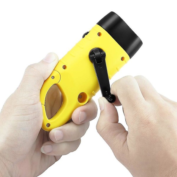 Hand Crank Solar Torch, Emergency Rechargeable Led Torch(1pcs)