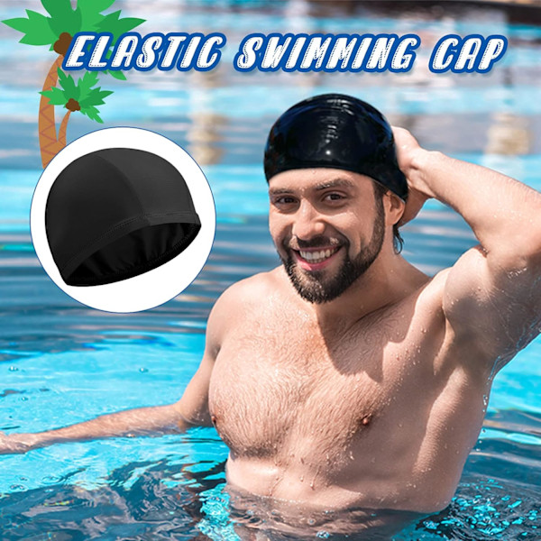 Elastisk tyg simmössa simmössa halkfri poolmössa mjuk nylon simning C