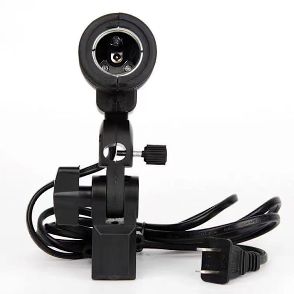 E27 Lampfäste med paraplyhållare, Fotostudio Ljus Bulb Power Socket Lampfäste, 1 Pack（Europeisk version）