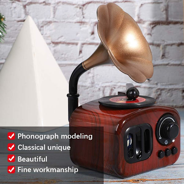 Retro Gramophone Musikbox Miniatyrgrammofon Form Musikbox C
