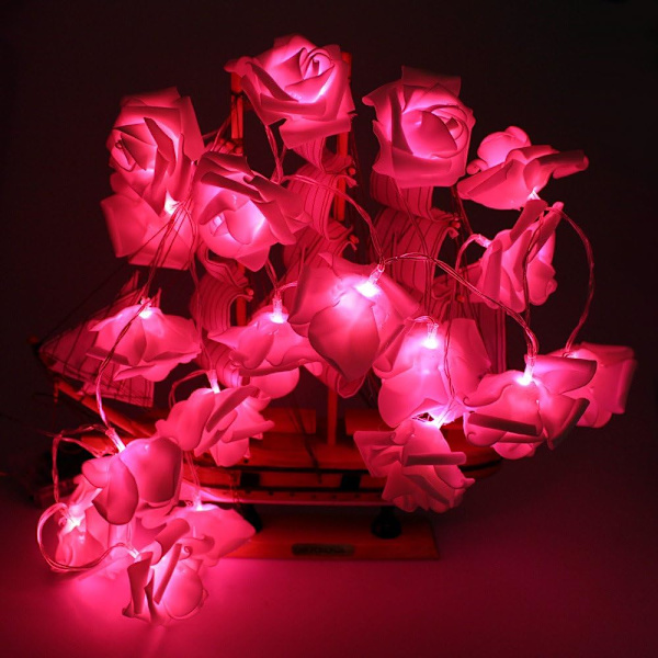 20 LED USB-drivna Premium String Flower Romantic Rose Fairy Lig