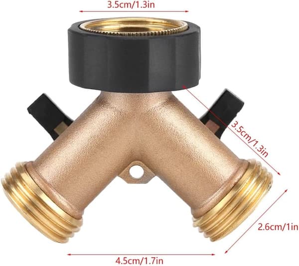 Slanganslutning, Mässingsvattenkranadapter 2-vägs Y-form 3/4 Slanganslutning fo
