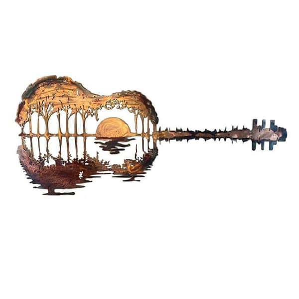 Gitarr Väggkonst Dekor Musik Gåvor Metall Gitarr Väggdekorationer Musik Vägg