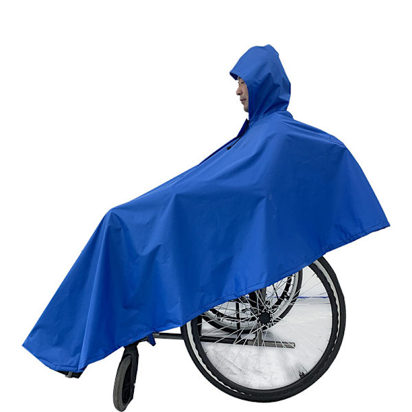 Poncho regnrock för rullstol, huva med reflexremsor, vattentät vindpr