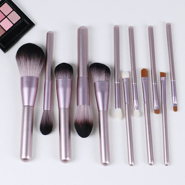 Makeupborste set, 12 st makeupborstar, liten druvborste makeupborste set skugga concealer ögonbrynsborste dubbelsidig borste