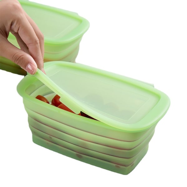 2 Pack silikoninen taitettava säilytyslaatikko kannella hedelmä-vihannessäilytys