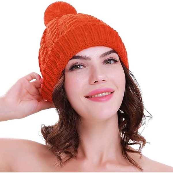 Talvinen naisten hattu lämpimällä fleecevuorella - Paksu palmikkoneule S
