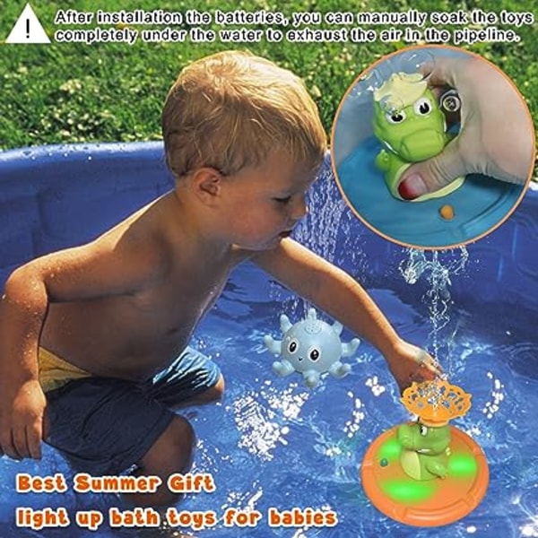 Luminous Baby Bath Toy - Crocodile Pool Water Games - LED Bath To