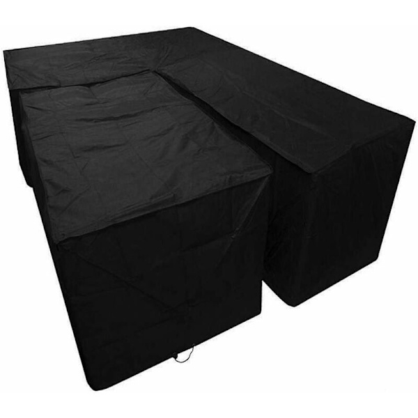 L-formad sofföverdrag 210D Oxfordtyg Vattentät Utomhusmöbler Överdrag med Förvaringsväska för Flyttning (215 x 215 x 87cm/155 x 95 x 68cm)