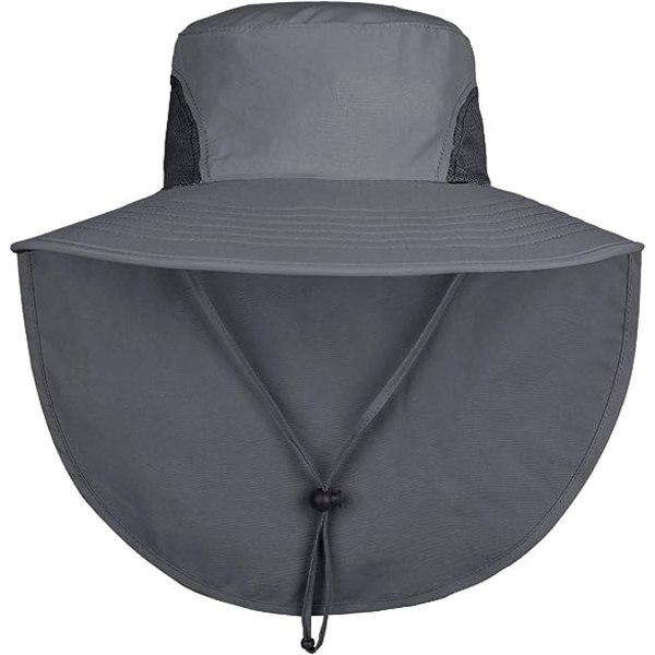 Unisex udendørs hatte Solbeskyttelse Fiskehat med bred skygge Hals Fla