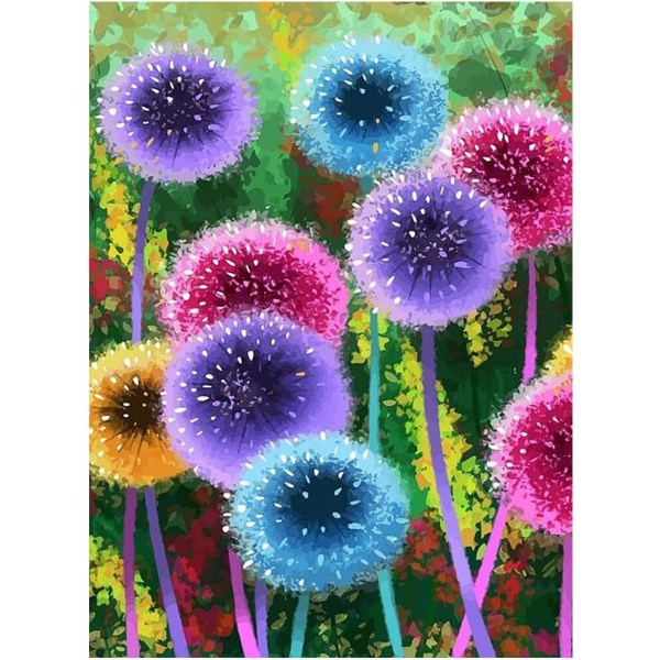 5D Digital Diamond Painting, Vuxen Diamond Art Suit Färg Maskrosblomma DIY Diamond Hemvägg Dekor Målning Ädelsten 12*16 tum