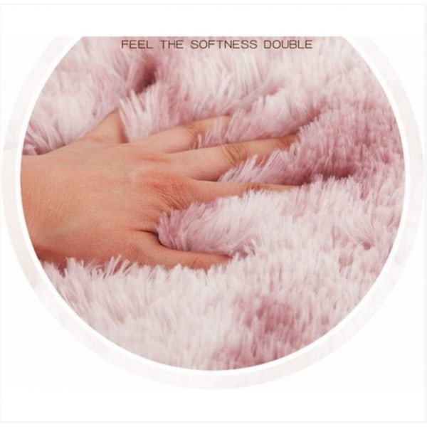 Tie-dye lotus rosa rund fluffy teppe for barn jenter rom, furry 100cm sirkel