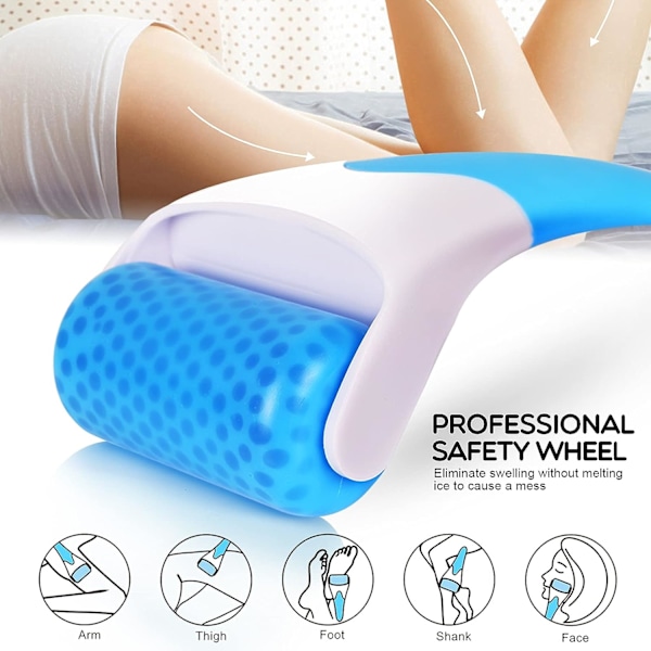 Isrulle för ansiktspåsar, ansiktsisrullmassager Migraine Pain Relief och mindre skadaterapi Kall frys Åtdra hudvård (Blå)