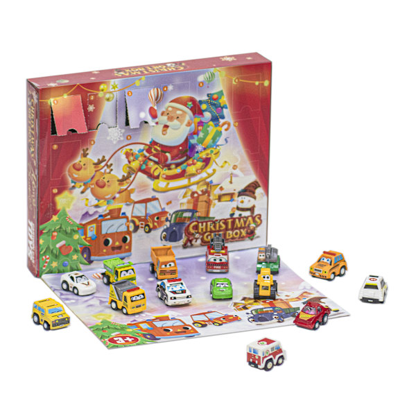 Jul Adventskalender, Jul Blind Box Pull Cart Toy Box Julgåva