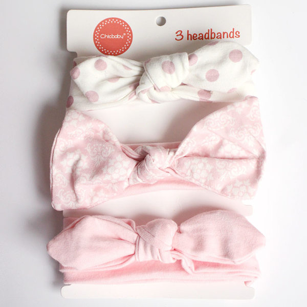 Baby Girl Mjuk bomull båge båge båge båge båge Solid elastiskt pannband