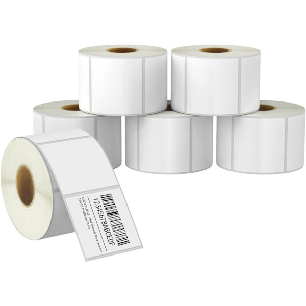 Streckkoder och adress termoetikettrullar, 60 mm x 50 mm, premium lim