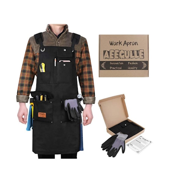Snickarförkläde med 10 verktygsfickor - Heavy Duty Canvas W
