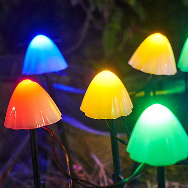 Solcellslampor Utomhus Trädgård, 20 LED-lampor Svampar Ljusslingor