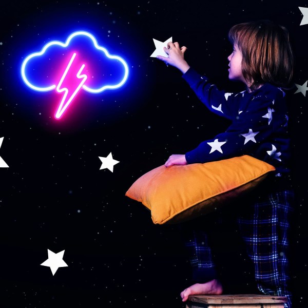 Neon-skilt, Cloud Led Neon Light Wall Decor, Batteri eller USB-drevet