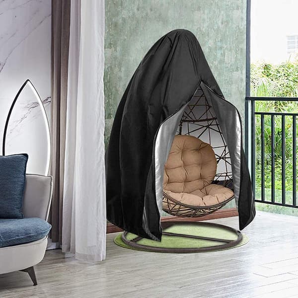 Patio Äggstolsskydd med dragkedja, Hållbart Stort Wicker Äggsväng