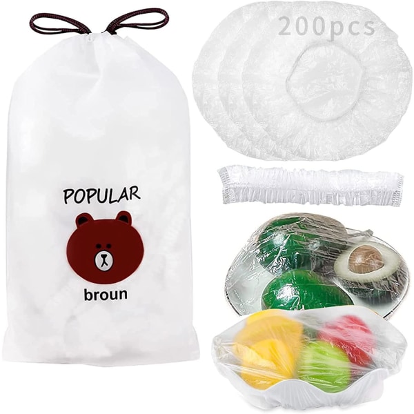 Opbevaringsposer 200 Fødevareopbevaringslåg Plastik Genanvendelige Forseglede B