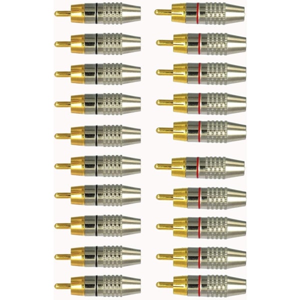 20 st RCA-hane-kontakter, RCA-ljud- och videokontakter, RCA-terminal