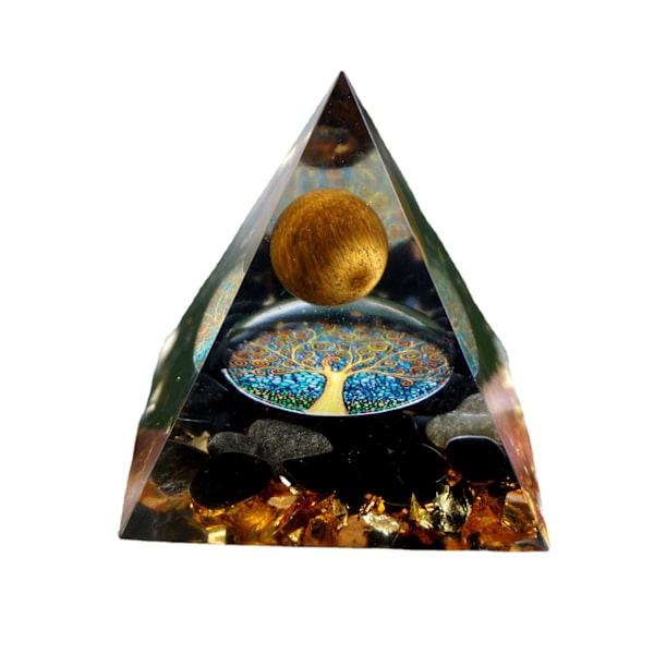 Tredimensionella ornament naturliga kristallkrossade stenlim energi torn (6cm)