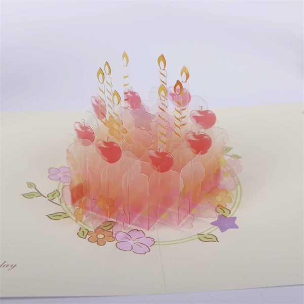 Kolmiulotteinen kristallikakku syntymäpäiväkortti Kaunis huippuluokan C
